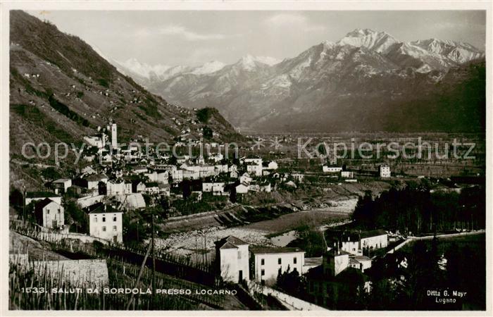 Gordola TI Gesamtansicht geg. Locarno