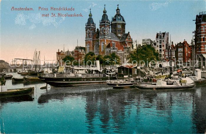 Amsterdam  NL Prins Handrikkade met St. Nicolaaskerk