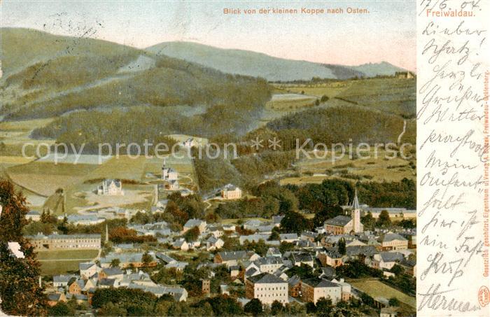 Freiwaldau Jesenik CZ Gesamtansicht v. d. kleinen Koppe nach Osten