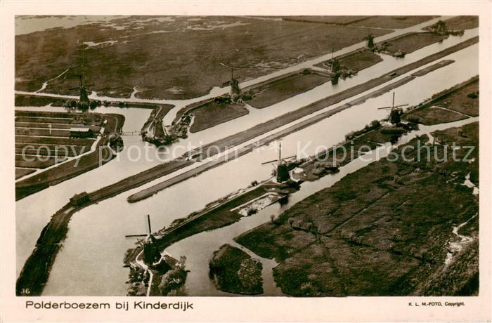 Kinderdijk NL Fliegeraufnahme Polderboezem