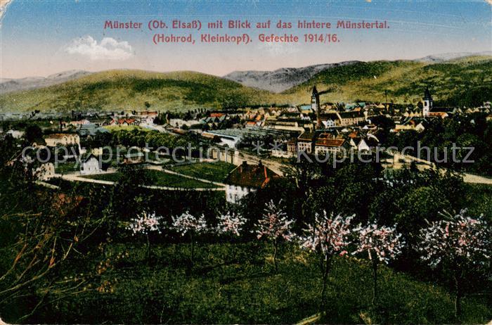Muenster  Elsass Munster 68 Alsace Gesamtansicht m. hinteres Münstertal -