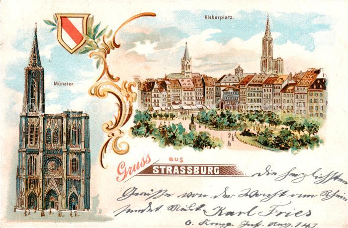 Strassburg Elsass Kleberplatz u. Münster