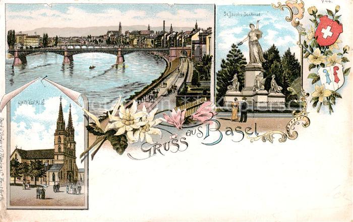 Basel BS St. Jakobdenkmal - Kathedrale - Rhein