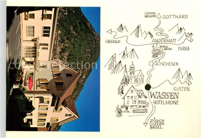 Wassen  UR Hotel Krone Wegbeschreibung u. Informationen