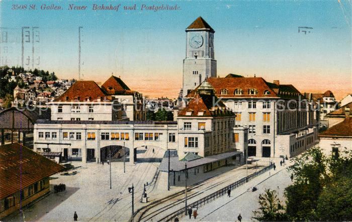St Gallen SG Bahnhof u. Postgebaeude