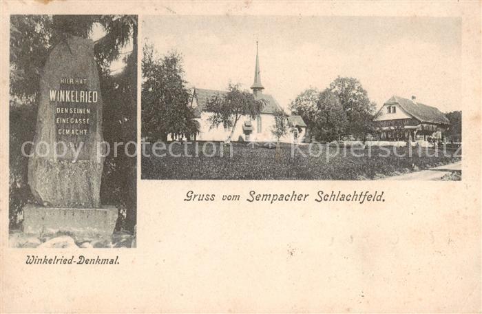 Sempach LU Winkelried-Denkmal u. Teilansicht