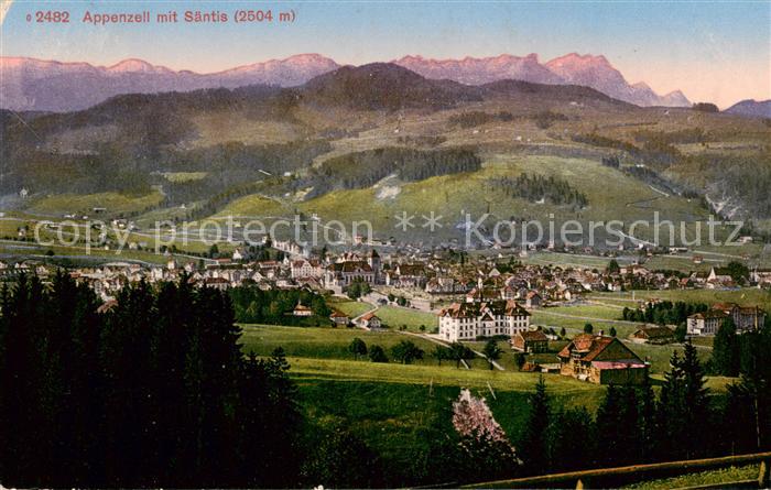 Appenzell IR Gesamtansicht m. Saentis