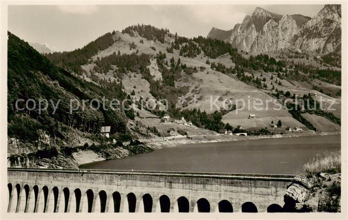 Innertal Innerthal SZ Staumauer u. Seestrasse