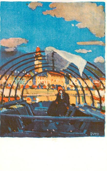 Ascona Lago Maggiore TI Partie im Hafen Kuenstlerkarte