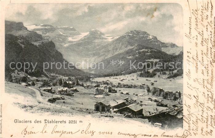 Diablerets Diablerets Les Teilansicht m. Glacier-Gletscher