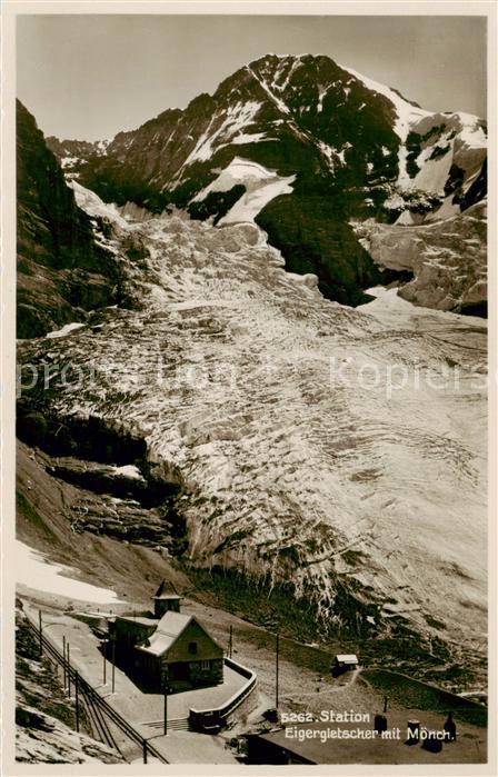 Eigergletscher BE Gletscher m. Moench u. Station