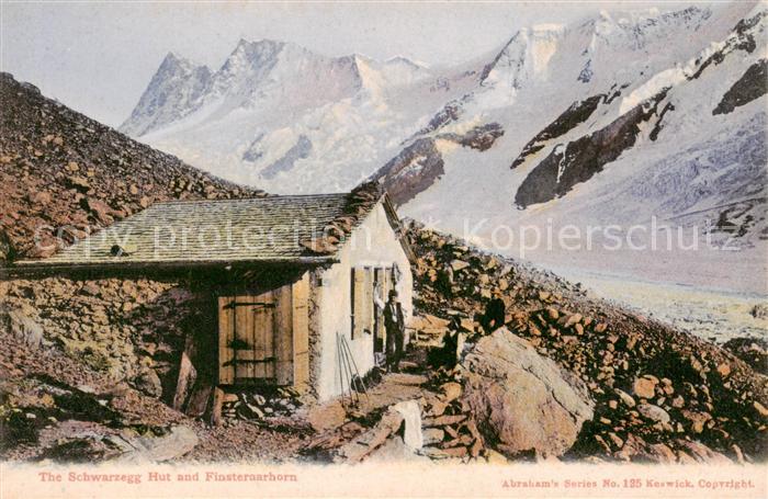 Schwarzegghuette Finsteraarhorn BE Huette u. Finsteraarhorn