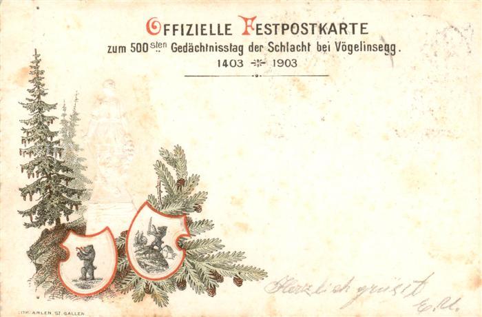 Voegelinsegg Speicher AR offizielle Gedaechtniskarte der Schlacht bei Voegeliseg