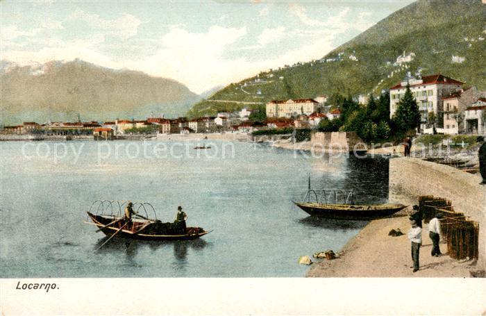 Locarno Lago Maggiore Boote am Strand - See-Ansicht