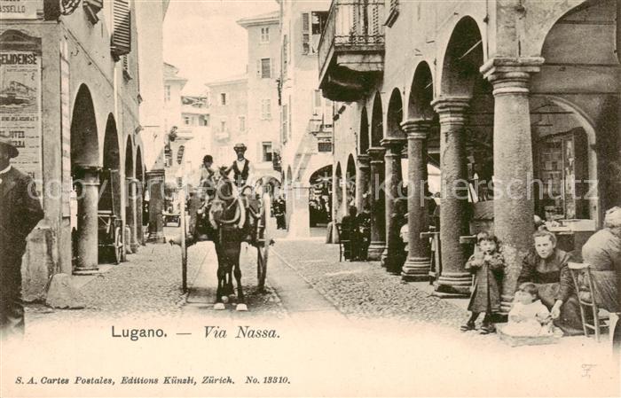 Lugano Lago di Lugano TI Via Nassa - Kutsche