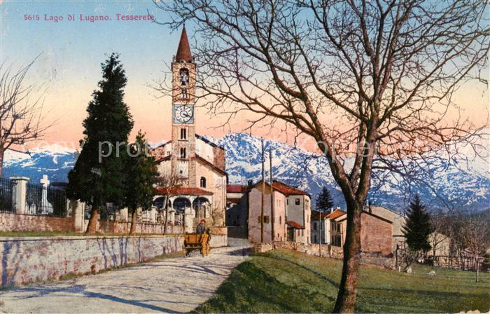 Tesserete TI Teilansicht m. Kirche Feldpost