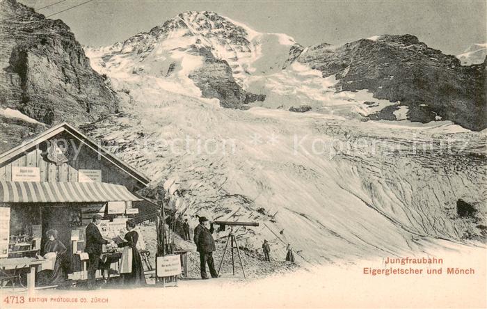 Eigergletscher BE Jungfraubahn u. Moench m. Gletscher