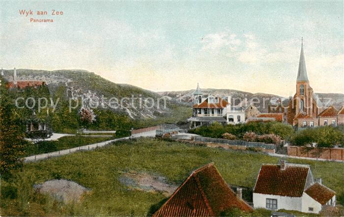 Wyk an Zee Wijk aan Zee NL Panorama Motiv mit Kirche