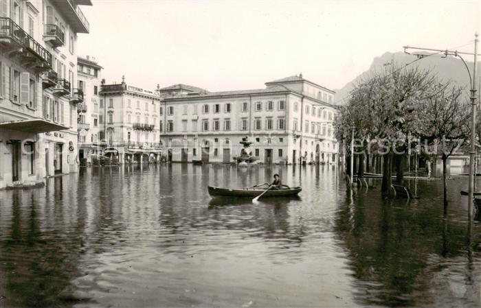 Lugano Lago di Lugano TI Hochwasser im November 1951