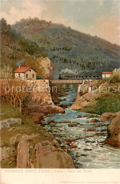 Ponte-Tresa TI Ferrovia Ponte Tresa Luino Ponte sul Tresa Kuenstlerkarte