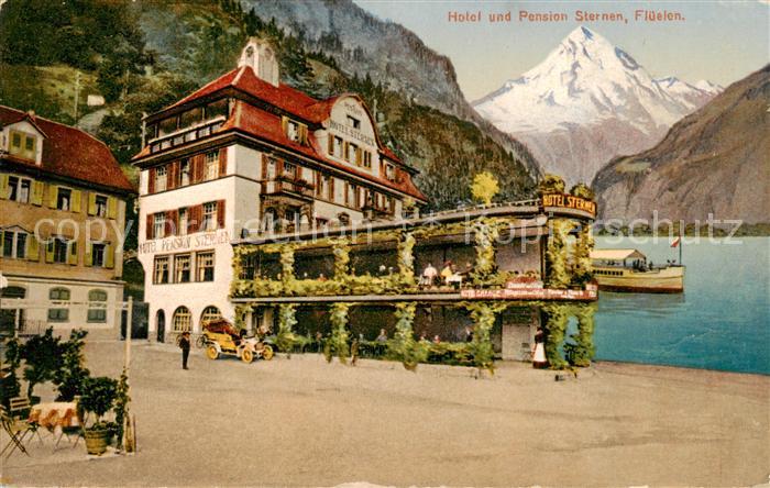 Flueelen UR Hotel Pension Sternen am Vierwaldstaettersee Kuenstlerkarte