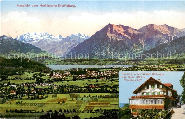 Steffisburg BE Aussicht vom Hartlisberg Pension Wirtschaft Bellevue