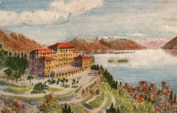 Brenscino Brissago Lago Maggiore TI Panorama Kuenstlerkarte