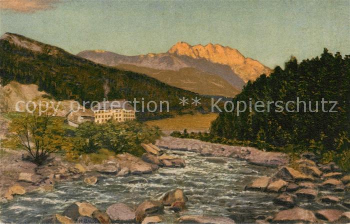 St Moritz GR Schweizerischer Nationalpark im Unterengadin Abendstimmung am Fuorn