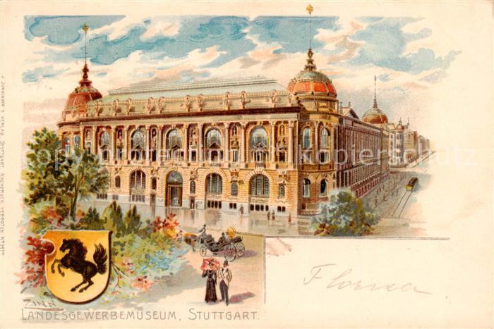 STUTTGART  CITY Landesgewerbemuseum Wappen Kuenstlerkarte