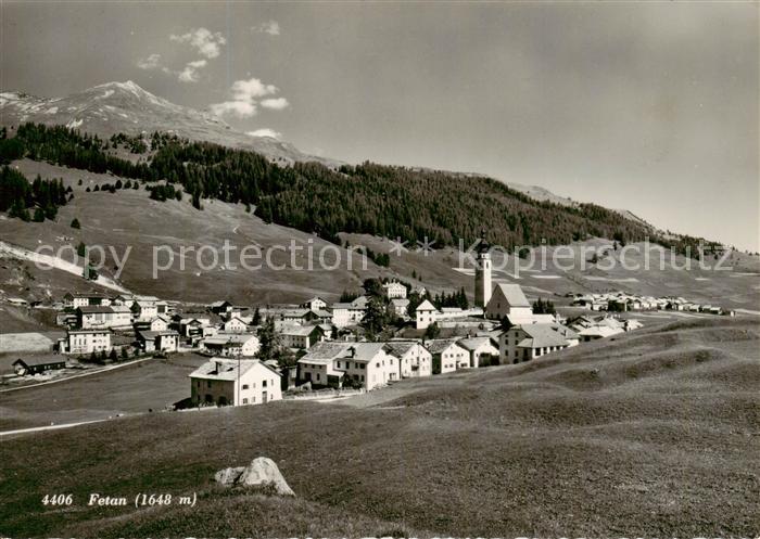 Fetan Panorama Ortsansicht mit Kirche