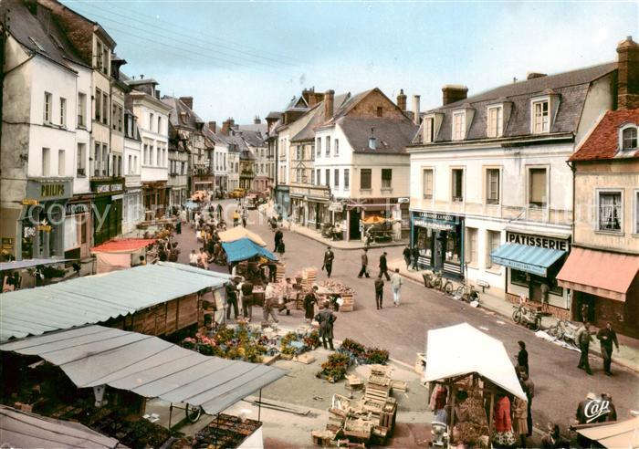 Pont-de-l Arche 27 Eure Place Langlois un jour de marché