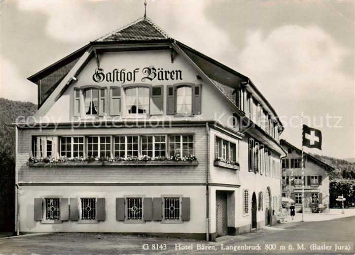 Langenbruck  BL Hotel Gasthof Bären Schweizer Flagge