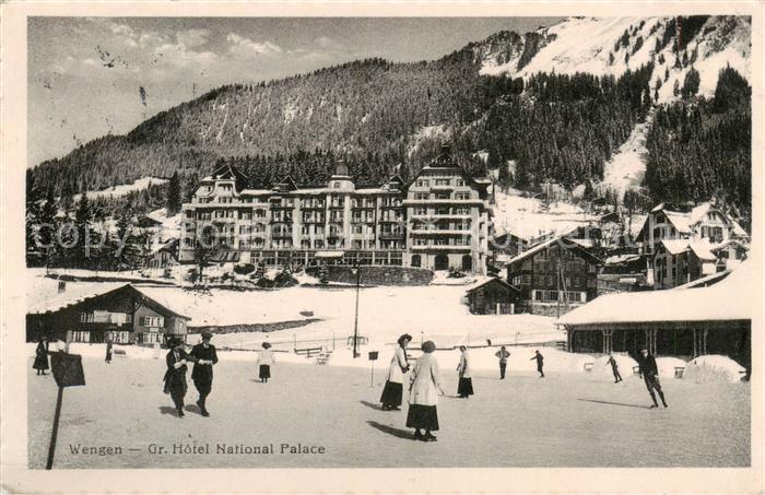 Wengen BE Grand Hotel National Palace Eislaufbahn Berner Alpen