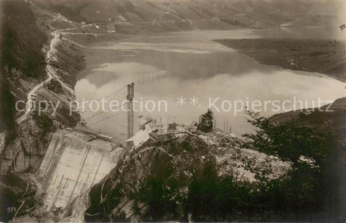 Waeggital Waegital Waeggithal SZ Kraftwerk Staumauer im Schraeh und Stausee