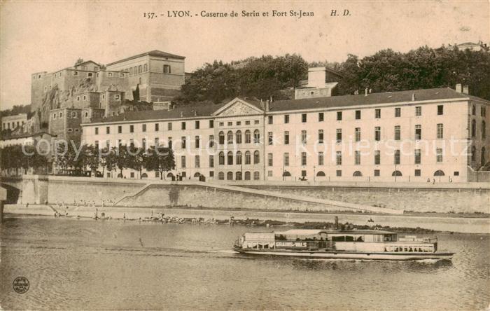 Lyon France Caserne de Serin et Fort Sain Jean Bateau