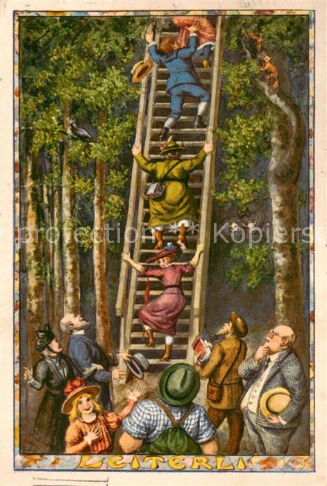 Uetliberg ZH Leiterli Karikaturen Kuenstlerkarte