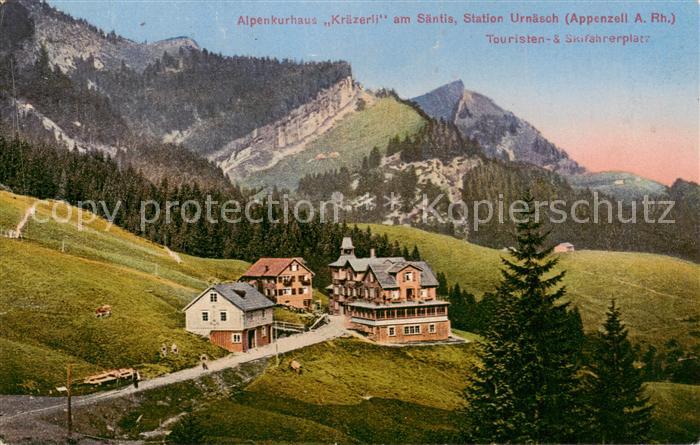 Urnaesch AR Alpenkurhaus Kraezerli am Saentis Appenzeller Alpen