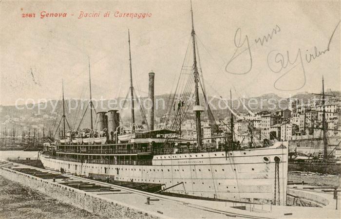 Genova Genua Liguria IT Bacini di Carenaggio Hochseedampfer