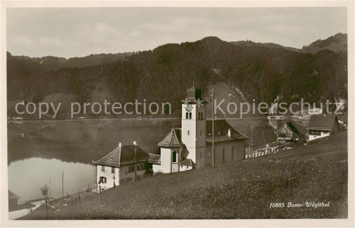 Inner-Waegithal Waegitalersee Waegithalersee SZ Motiv mit Kirche