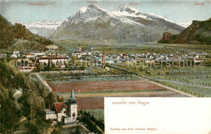 Ragaz Bad SG Panorama mit Churfirsten Gonsen Alvier Saentis