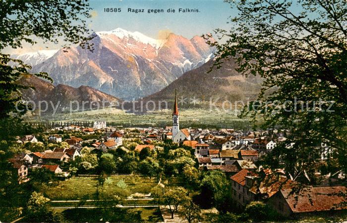 Ragaz Bad SG Panorama mit Falknis