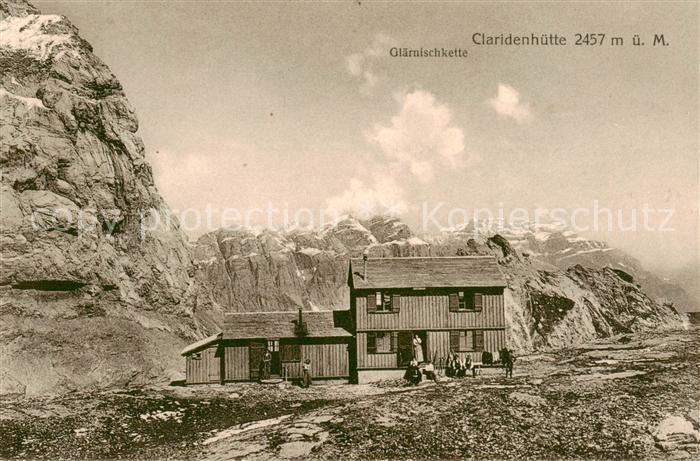 Claridenhuette 2457m Toedi GL mit Glaernischkette