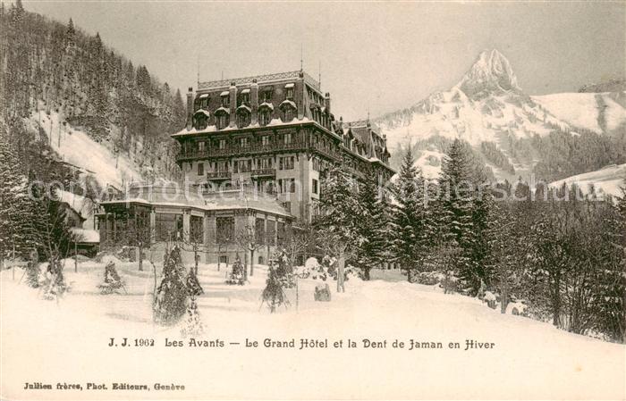 Les Avants Le Grand Hotel et la Dent de Jaman en Hiver