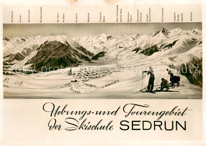 Sedrun uebungs- und Tourengebiet der Skischule Alpen uebersichtskarte