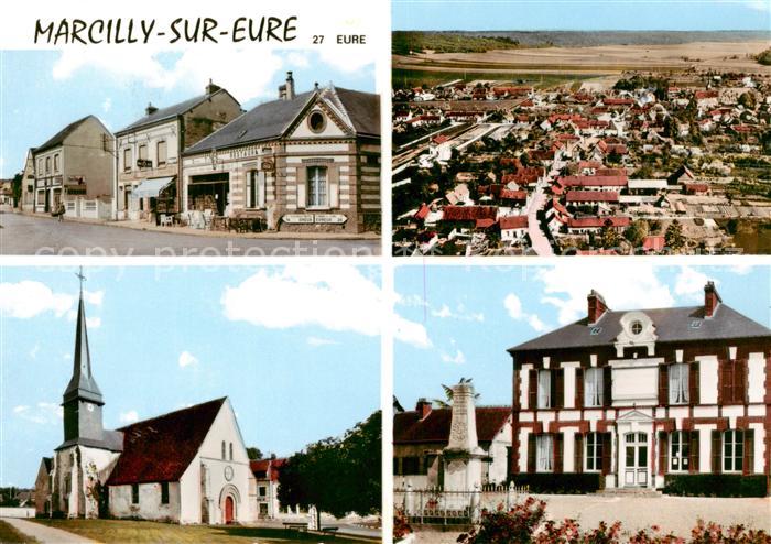 Marcilly-sur-Eure Ortsmotive Kirche Fliegeraufnahme