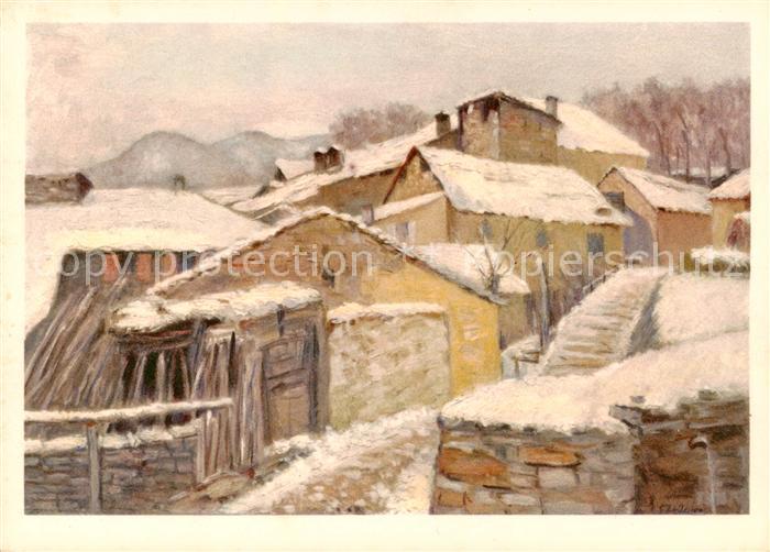 Bigorio TI Ortsmotiv Kuenstlerkarte