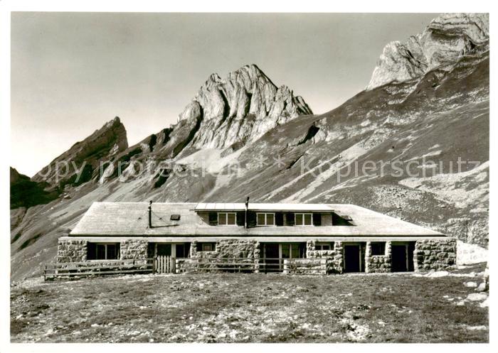 Altenalp 1591m IR mit Haengeten Altenalptuermen und Laeden Berghuette Alpen