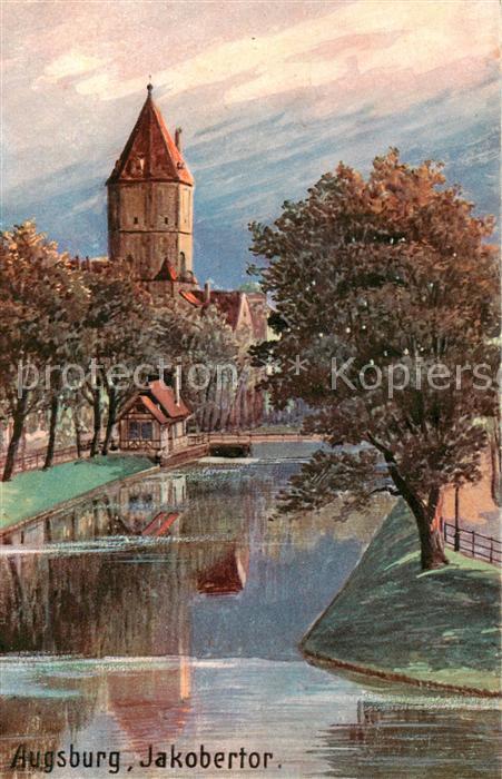 Augsburg Jakobertor WIRO Kuenstlerkarte