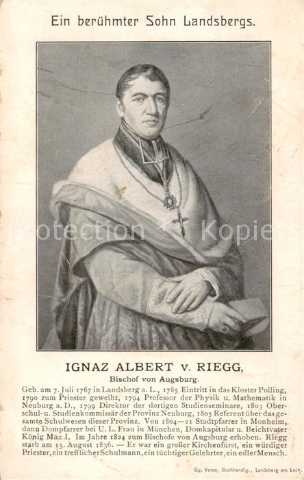 Landsberg Lech Ignaz Albert von Riegg Beruehmter Sohn Landsbergs Bischof von Aug
