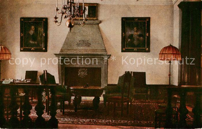 Augsburg Palasthotel Drei Mohren Halle mit historischem Fugger-Kamin